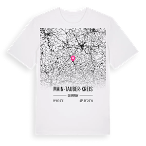 Main-Tauber-Kreis karta t-shirt – ekologisk bomull t-shirt från Pinshirt