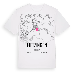 Metzingen karta t-shirt – ekologisk bomull t-shirt från Pinshirt