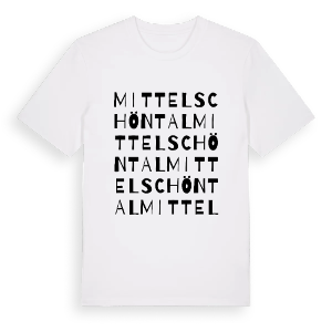 Mittelschöntal ordlek t-shirt – ekologisk bomull t-shirt från Pinshirt