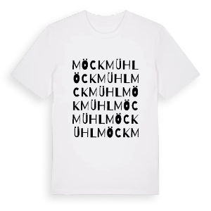 Möckmühl ordlek t-shirt – ekologisk bomull t-shirt från Pinshirt