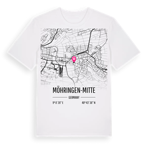 Möhringen-Mitte karta t-shirt – ekologisk bomull t-shirt från Pinshirt