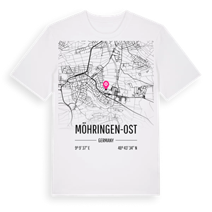 Möhringen-Ost karta t-shirt – ekologisk bomull t-shirt från Pinshirt