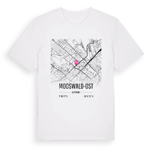 Mooswald-Ost karta t-shirt – ekologisk bomull t-shirt från Pinshirt
