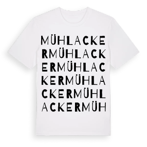 Mühlacker ordlek t-shirt – ekologisk bomull t-shirt från Pinshirt