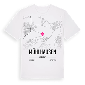Mühlhausen karta t-shirt – ekologisk bomull t-shirt från Pinshirt