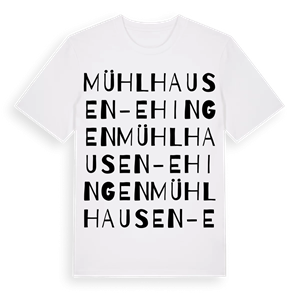 Mühlhausen-Ehingen ordlek t-shirt – ekologisk bomull t-shirt från Pinshirt