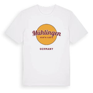 Mühlingen cirkel t-shirt – ekologisk bomull t-shirt från Pinshirt