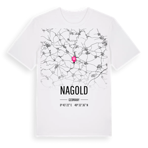 Nagold karta t-shirt – ekologisk bomull t-shirt från Pinshirt