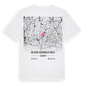 Neckar-Odenwald-Kreis karta t-shirt – ekologisk bomull t-shirt från Pinshirt