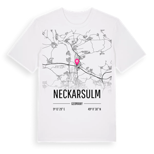 Neckarsulm karta t-shirt – ekologisk bomull t-shirt från Pinshirt
