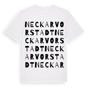 Neckarvorstadt ordlek t-shirt – ekologisk bomull t-shirt från Pinshirt