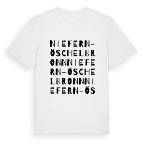 Niefern-Öschelbronn ordlek t-shirt – ekologisk bomull t-shirt från Pinshirt
