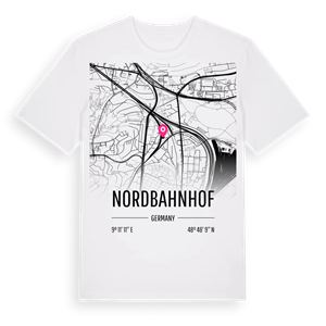 Nordbahnhof karta t-shirt – ekologisk bomull t-shirt från Pinshirt