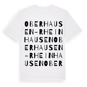 Oberhausen-Rheinhausen ordlek t-shirt – ekologisk bomull t-shirt från Pinshirt