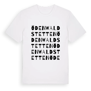 Ödenwaldstetten ordlek t-shirt – ekologisk bomull t-shirt från Pinshirt