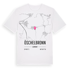 Öschelbronn karta t-shirt – ekologisk bomull t-shirt från Pinshirt