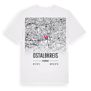 Ostalbkreis karta t-shirt – ekologisk bomull t-shirt från Pinshirt