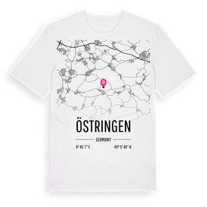 Östringen karta t-shirt – ekologisk bomull t-shirt från Pinshirt
