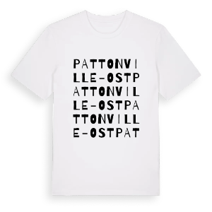 Pattonville-Ost ordlek t-shirt – ekologisk bomull t-shirt från Pinshirt
