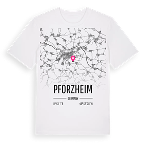 Pforzheim karta t-shirt – ekologisk bomull t-shirt från Pinshirt