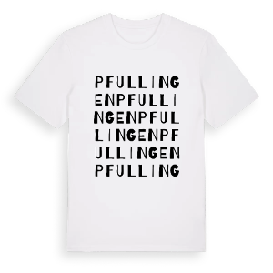 Pfullingen ordlek t-shirt – ekologisk bomull t-shirt från Pinshirt