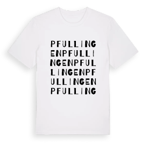 Pfullingen ordlek t-shirt – ekologisk bomull t-shirt från Pinshirt