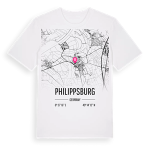 Philippsburg karta t-shirt – ekologisk bomull t-shirt från Pinshirt