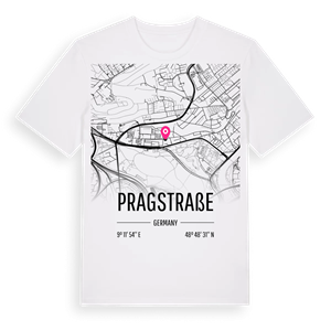 Pragstraße karta t-shirt – ekologisk bomull t-shirt från Pinshirt