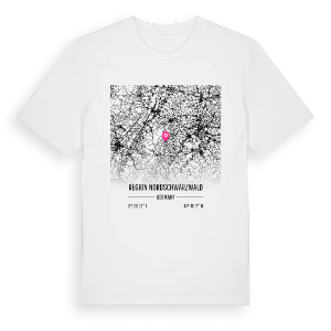 Region Nordschwarzwald karta t-shirt – ekologisk bomull t-shirt från Pinshirt