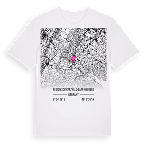 Region Schwarzwald-Baar-Heuberg karta t-shirt – ekologisk bomull t-shirt från Pinshirt