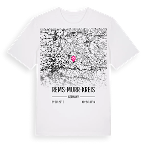 Rems-Murr-Kreis karta t-shirt – ekologisk bomull t-shirt från Pinshirt