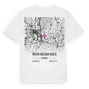 Rhein-Neckar-Kreis karta t-shirt – ekologisk bomull t-shirt från Pinshirt