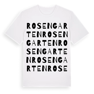 Rosengarten ordlek t-shirt – ekologisk bomull t-shirt från Pinshirt