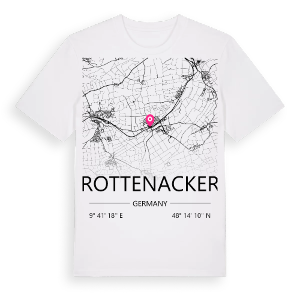 Rottenacker karta t-shirt – ekologisk bomull t-shirt från Pinshirt