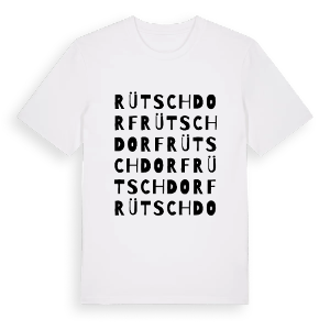 Rütschdorf ordlek t-shirt – ekologisk bomull t-shirt från Pinshirt