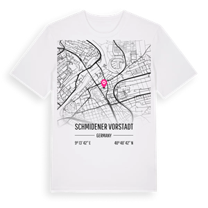 Schmidener Vorstadt karta t-shirt – ekologisk bomull t-shirt från Pinshirt