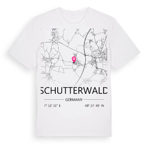 Schutterwald karta t-shirt – ekologisk bomull t-shirt från Pinshirt