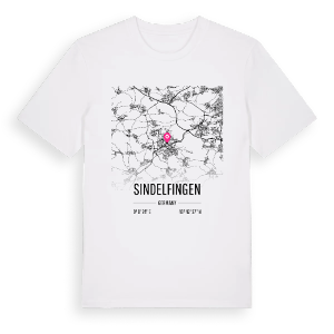 Sindelfingen karta t-shirt – ekologisk bomull t-shirt från Pinshirt