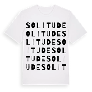 Solitude ordlek t-shirt – ekologisk bomull t-shirt från Pinshirt