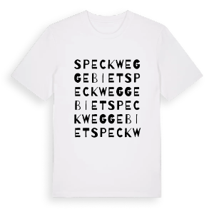 Speckweggebiet ordlek t-shirt – ekologisk bomull t-shirt från Pinshirt