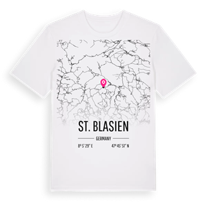 St. Blasien karta t-shirt – ekologisk bomull t-shirt från Pinshirt