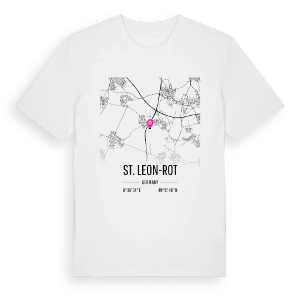 St. Leon-Rot karta t-shirt – ekologisk bomull t-shirt från Pinshirt