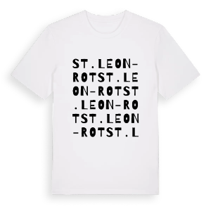 St. Leon-Rot ordlek t-shirt – ekologisk bomull t-shirt från Pinshirt