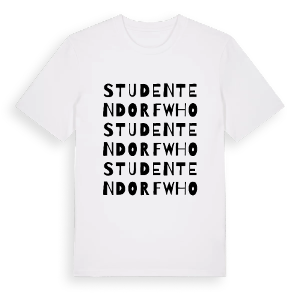 Studentendorf WHO ordlek t-shirt – ekologisk bomull t-shirt från Pinshirt