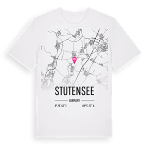 Stutensee karta t-shirt – ekologisk bomull t-shirt från Pinshirt