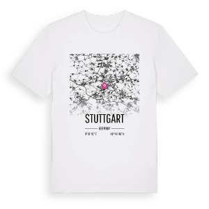 Stuttgart karta t-shirt – ekologisk bomull t-shirt från Pinshirt