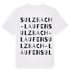 Sulzbach-Laufen ordlek t-shirt – ekologisk bomull t-shirt från Pinshirt