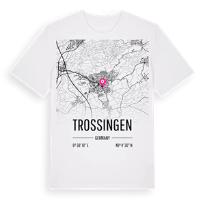 Trossingen karta t-shirt – ekologisk bomull t-shirt från Pinshirt