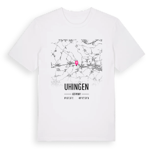 Uhingen karta t-shirt – ekologisk bomull t-shirt från Pinshirt