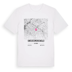 Untersimonswald karta t-shirt – ekologisk bomull t-shirt från Pinshirt